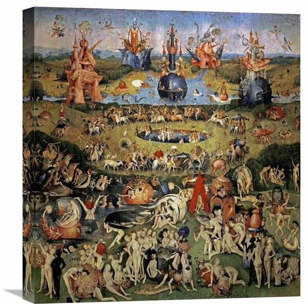 'The Garden of Earthly Delights (Center Panel)' by Hieronymus Bosch  Painting Print on Wrapped Canvas
